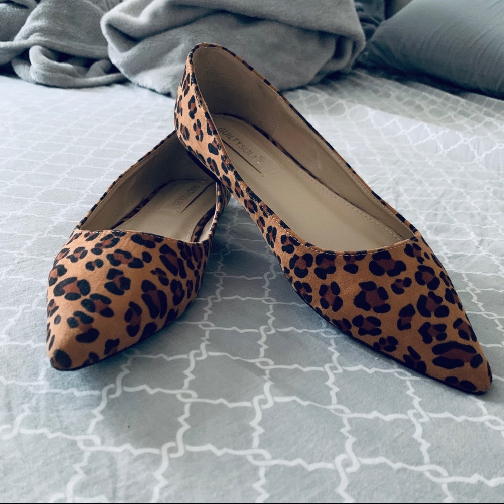 Leapord Print Pointed Toe Flats